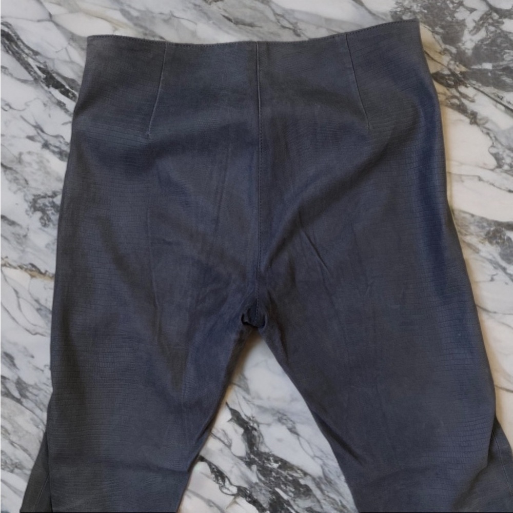 DROME Blue Grey Leather Pants | Size L - Picture 8 of 9